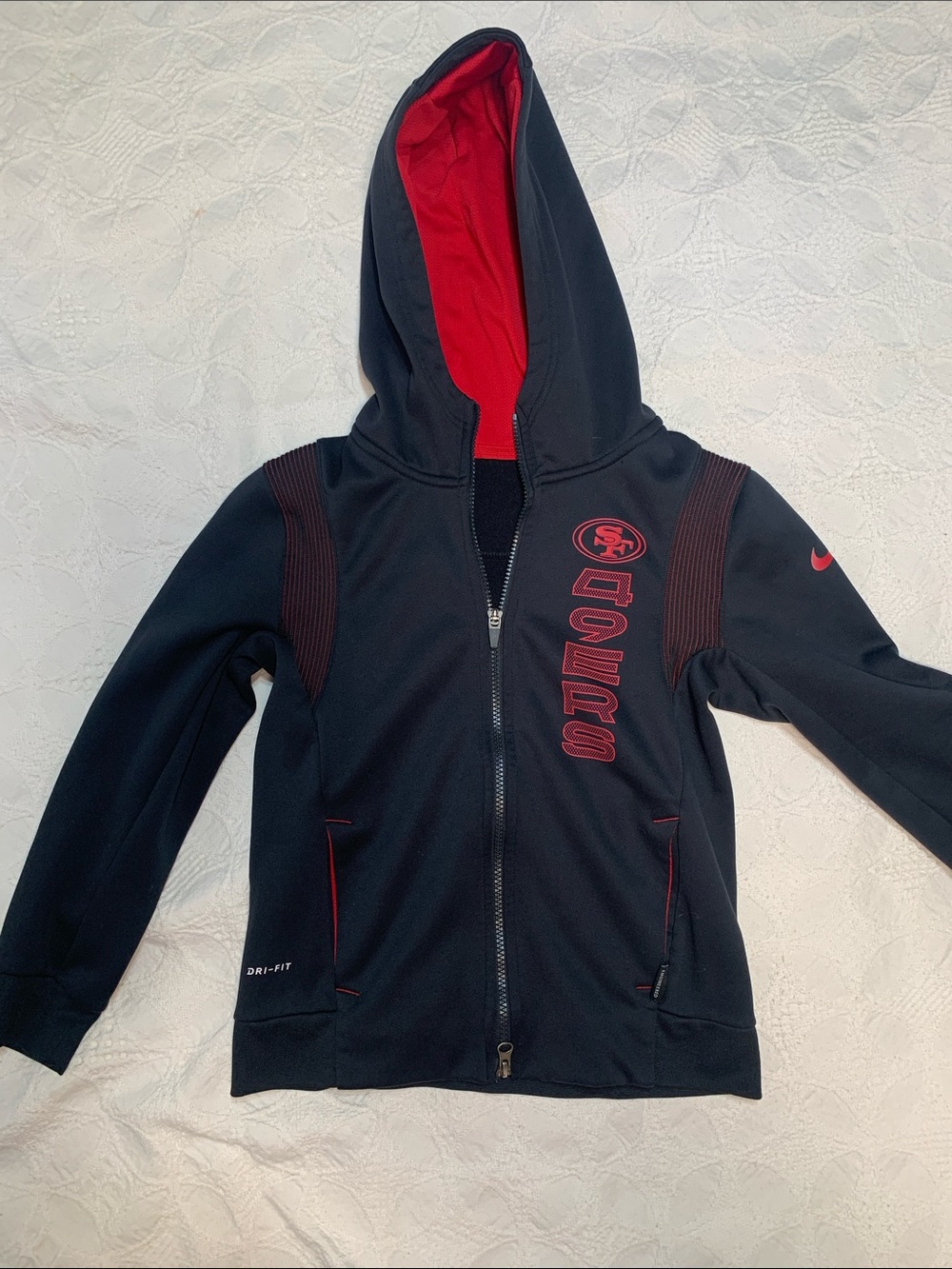 Nike Black & Red Kids Full-Zip 49ers Hoodie